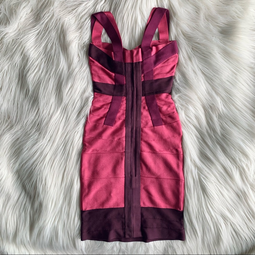 Hervé Léger Pink Color Block Dress - Picture 6 of 12